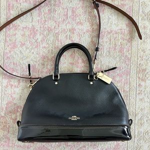 Black leather Coach Bowler bag purse 🎳
